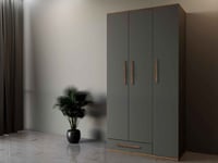 دولاب ملابس رمادي غامق مع خشبي 3 ابواب - موديل DLB...