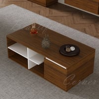 طاولة وسط بني 2001 مع ابيض-موديل Elm