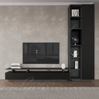 طقم طاولات اسود مع رمادي غامق A -موديل Alfa