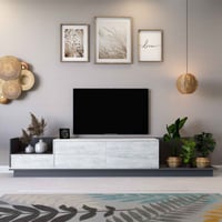 طاولة تلفزيون حجري و رمادي غامق- موديل tv65