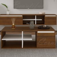 طاولة وسط بني 2001 مع ابيض-موديل Elm