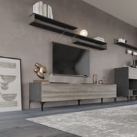 طاولة تلفزيون رمادي غامقA مع رمادي فاتح - موديل pa...