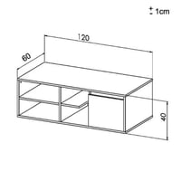 طاولة وسط رمادي مع ابيض-موديل Elm