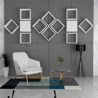 رف جداري ابيض 12 قطعة-موديل SHRAF-03