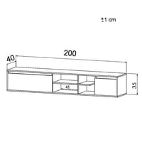 طاولة تلفاز لون ابيض مع بني-موديل Elm