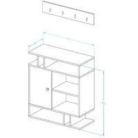 ركن كوفي Kelebek ابيض مع بني