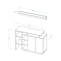 طقم طاولات اسود مع رمادي غامق A -موديل Alfa