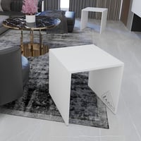 طقم طاولات جانبية لون ابيض -موديل Aura