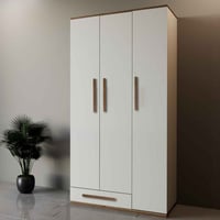 دولاب ملابس ابيض مع خشبي 3 ابواب - موديل DLB03