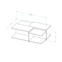طقم طاولات ابيض مع بني - موديل Panella