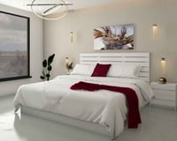 سرير مزدوج لون ابيض - موديل BD02