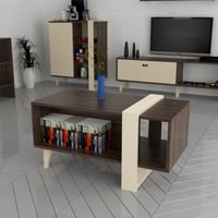 طاولة وسط بني مع بيج-موديل Ct19