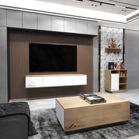 طاولة تلفاز لون ابيض مع بيج 2036 -موديل Lusy