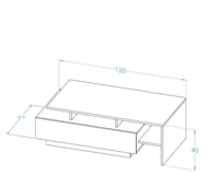 طاولة وسط اسود مع رمادي غامق A- موديل Alfa