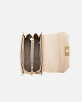 شنطة نسائية من الجلد بلون بيج