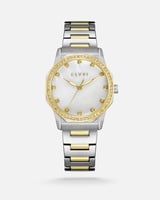 ساعة نسائية من إلڤي بلون فضي وذهبي