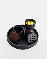 طقم مبخرة وعلبة بخور على صينية فاخرة