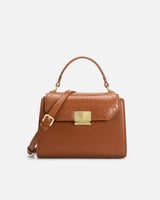 شنطة نسائية من الجلد بلون بني