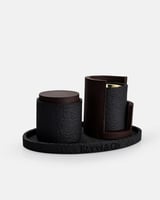 طقم مبخرة وعلبة بخور بلون أسود وبني