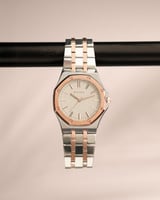 ساعة رجالية من الفي بلون فضي وروز قولد