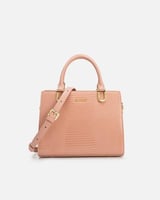 شنطة نسائية كلاسيك جلد بلون وردي