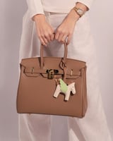 شنطة نسائية بتصميم كلاسيك بلون بني