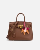 شنطة نسائية بتصميم كلاسيك بلون بني