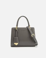 شنطة نسائية أنيقة جلد بلون رمادي