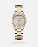 ساعة نسائية بسير ستيل بلون ذهبي وفضي