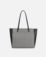 طقم شنطة نسائية من الجلد بلون أسود