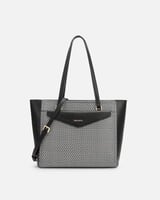 Women's leather handbag set in black color