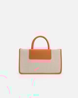 شنطة نسائية مميزة بلون أورنج وبيج