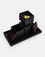 طقم مبخرة وعلبة بخور بلون أسود وبني