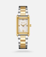 ساعة نسائية بسير ستيل بلون ذهبي وفضي