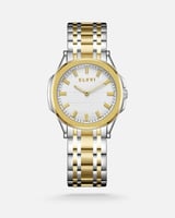 ساعة رجالية باللون الفضي والذهبي