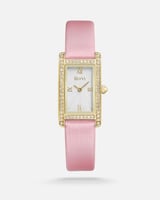 ساعة نسائية جلد بلون وردي من الفي