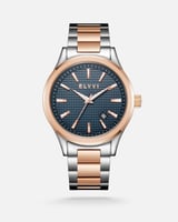 ساعة رجالية ستيل فضي وروز قولد|إلڤي