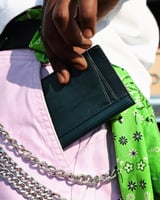 محفظة رجالية جلد بلون أزرق