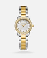 ساعة نسائية ستيل بلون فضي وذهبي