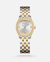 ساعة نسائيه ستيل بلون فضي وذهبي