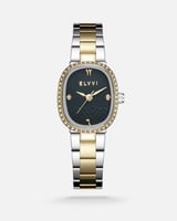 ساعة نسائيه ستيل بلون فضي وذهبي