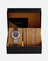 طقم هدية نسائية فاخر ساعة وأساور