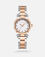 ساعة نسائية ستيل بلون فضي وروز قولد