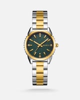 ساعة نسائية ستيل بلون فضي وذهبي