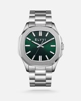 ساعة رجالية باللون الفضي