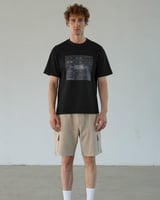 تي شيرت رجالي من القطن بلون أسود