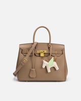 شنطة نسائية بتصميم كلاسيك بلون بني