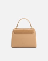 شنطة نسائية من الجلد بلون بني فاتح