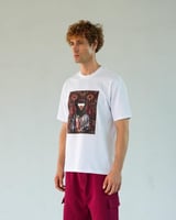 تي شيرت رجالي قطن بلون أبيض وعودي