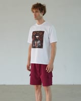 تي شيرت رجالي قطن بلون أبيض وعودي